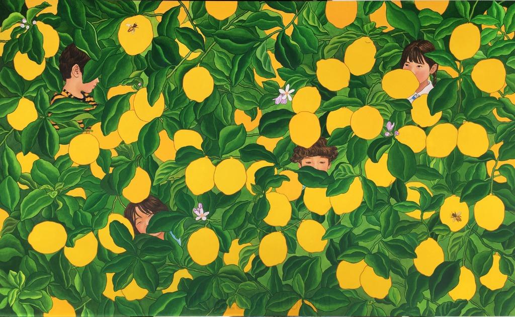 레몬나무 숲 Lemon Tree Forest, color on paper, 117x73 cm, 2023.jpg