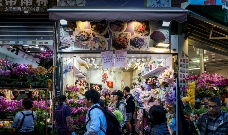 홍콩 꽃집, 겹친 명절에 발렌타인데이 주문 '반토막'