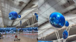 [홍콩뉴스] 홍콩국제공항 2터미널서 대형 전광판 추락 아찔한 사고